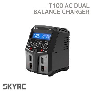 [SKYRC] T100 100W AC 5A Dual Balance Charger (듀얼 5A, AC 고속 충전기)